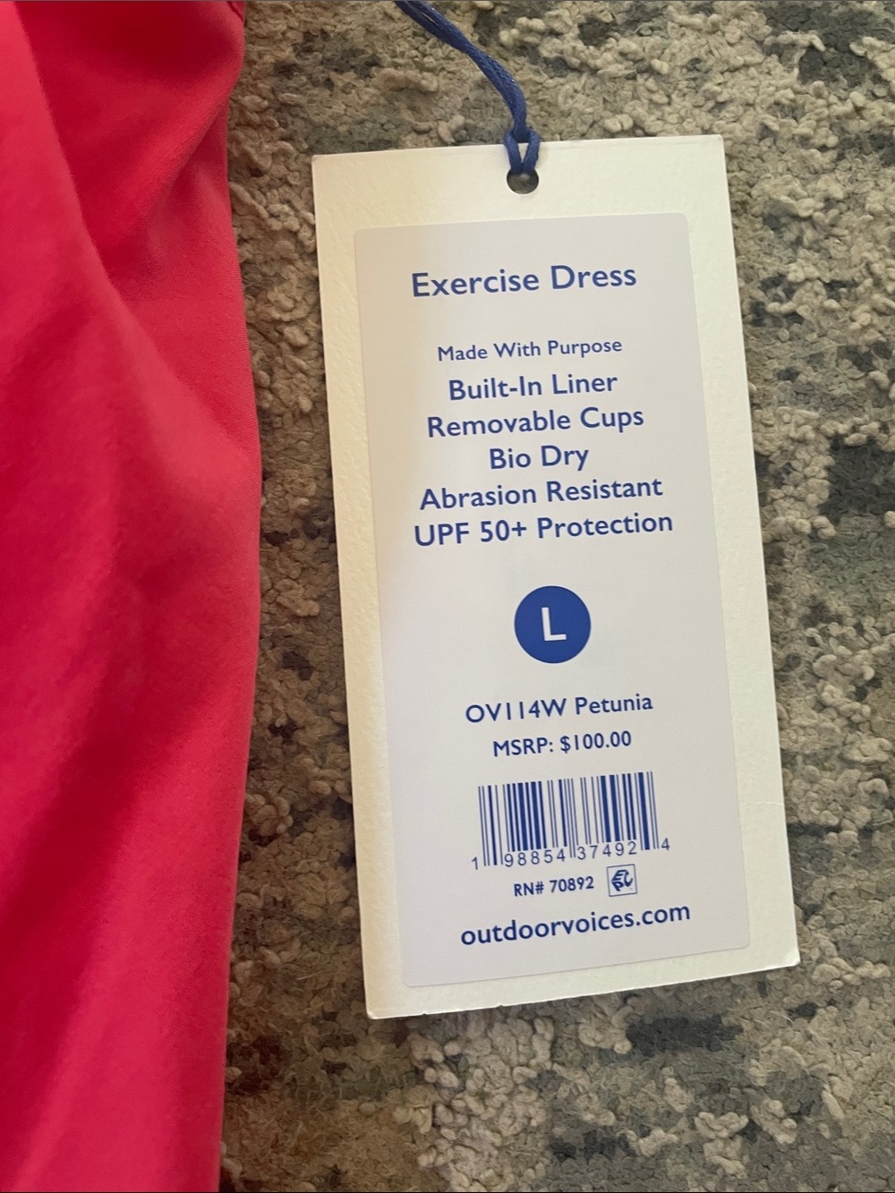 Outdoor Voices Petunia Pink Active Tank Dress UPF 50+ - Picture 4 of 8